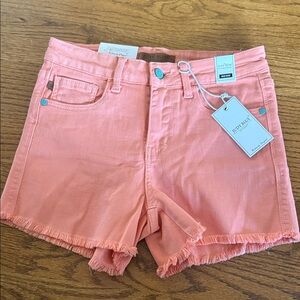 Judy Blue Women's Coral Frayed Hem Jean Shorts